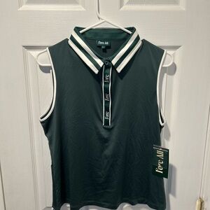 Green Sleeveless Fore All Golf Polo